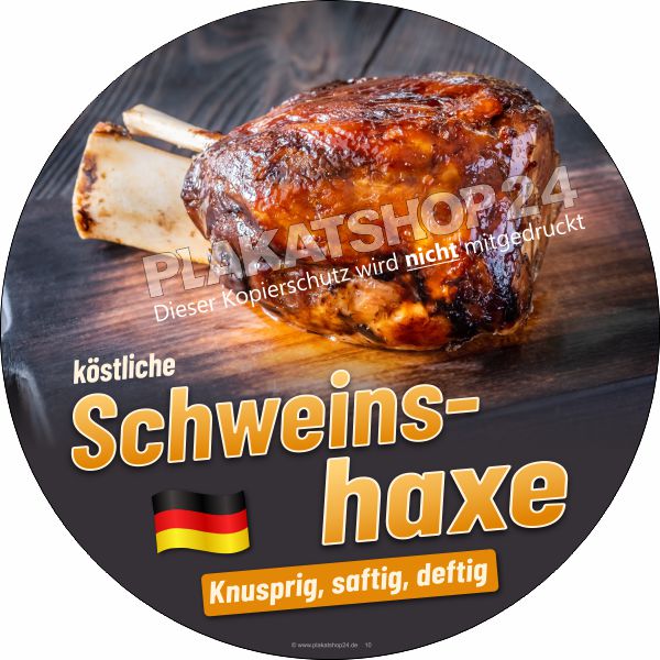 Aufkleber mit Werbung für Schweinshaxe Aufkleber mit Werbung für Schweinshaxe
