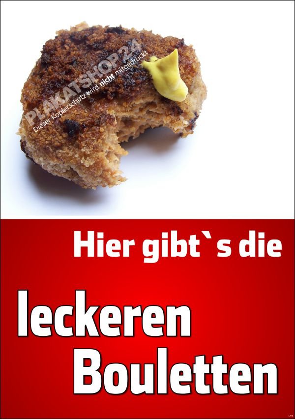 Werbeplakat für Bouletten-Werbung