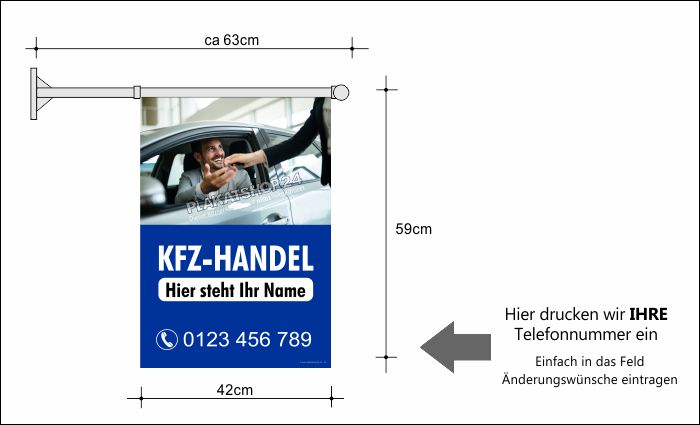 Autohandel-Werbefahne An- und Verkauf Autohandel-Werbefahne An- und Verkauf