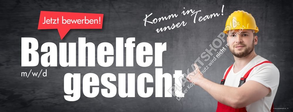 Banner Bauhelfer gesucht