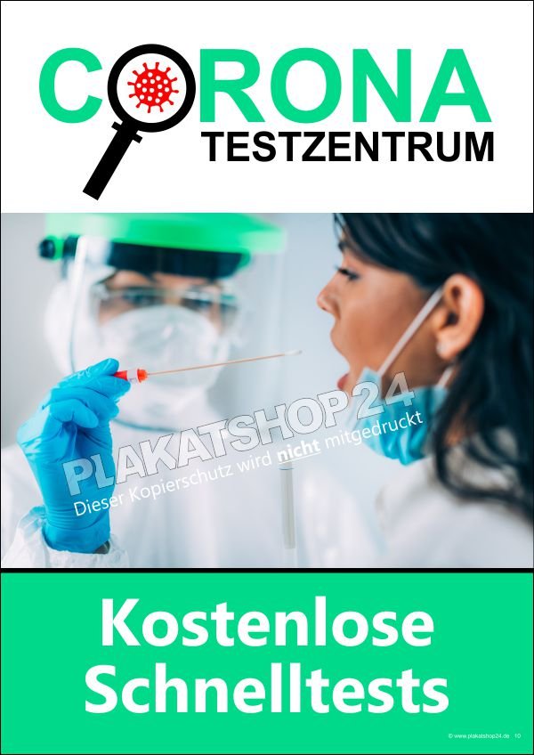 Corona-Testzentrum Hinweisposter