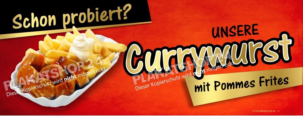 Banner Currywurst mit Pommes Frites