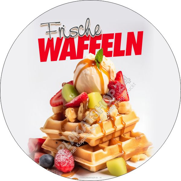 Werbefolie frische belgische Waffeln Werbefolie frische belgische Waffeln