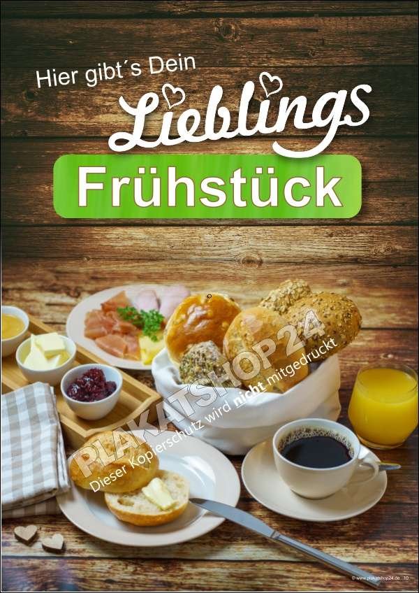 Plakat Lieblingsfrühstück Schaufenster / Kundenstopper