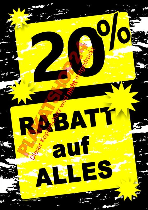Hingucker-Plakat 20% Rabatt auf Alles