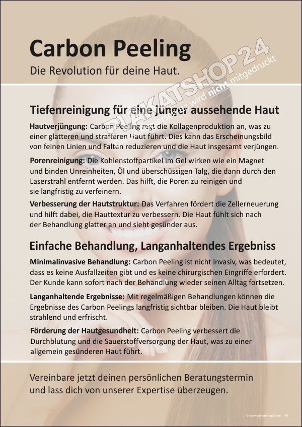 Infoplakat Vorteile Carbon Peeling Infoplakat Vorteile Carbon Peeling