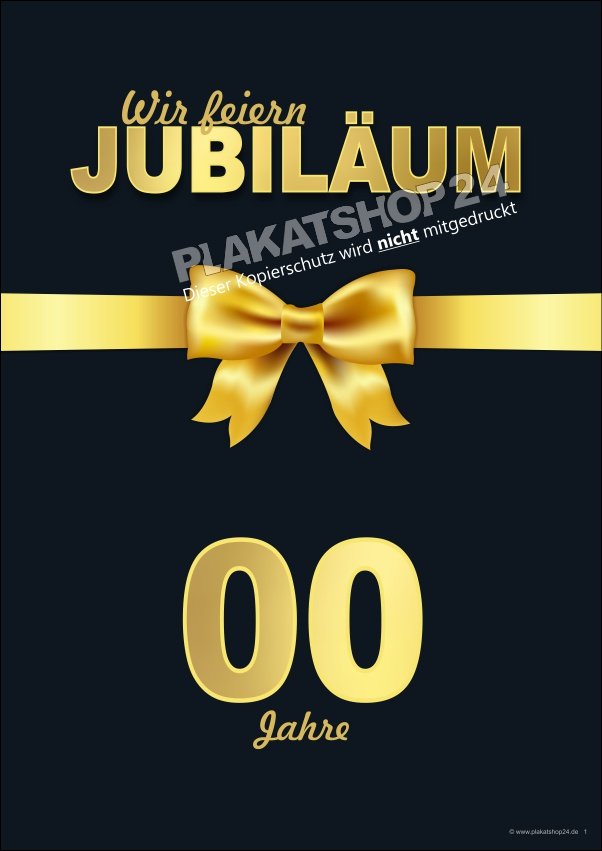Jubiläumsplakat elegant schwarz / gold