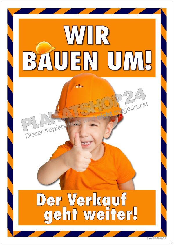 Aktionsplakat für den Weiterverkauf beim Umbau