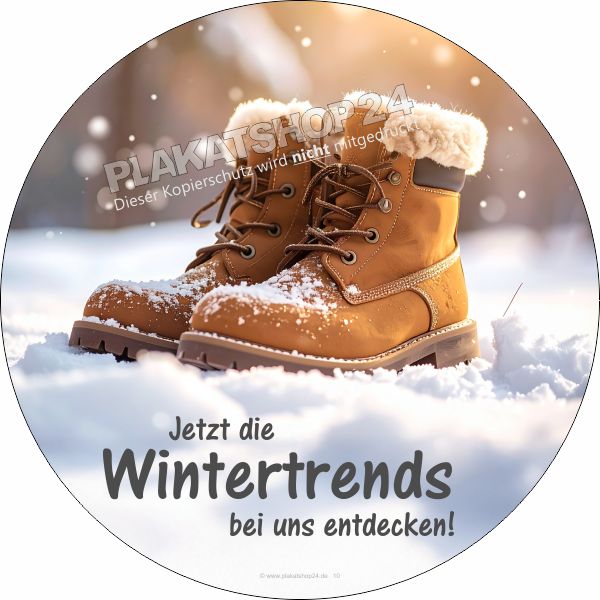 Werbefolie Schuhgeschäft Wintertrends entdecken Werbefolie Schuhgeschäft Wintertrends entdecken