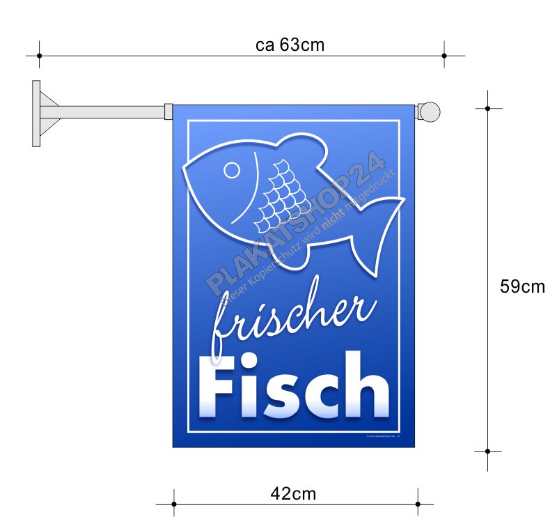 fahne-frischer-fisch Stockfahne Frischer Fisch zu verkaufen