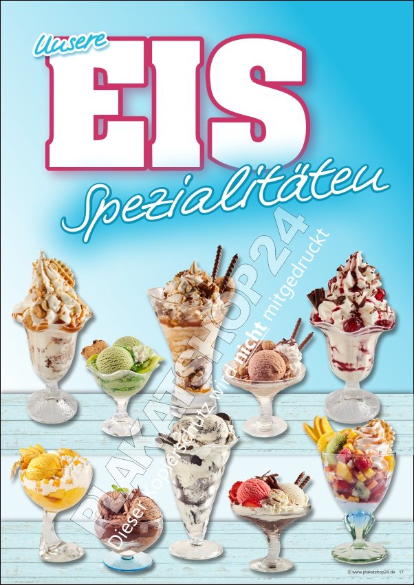 Wetterfestes Eisplakat Eisbecher Eisschalen