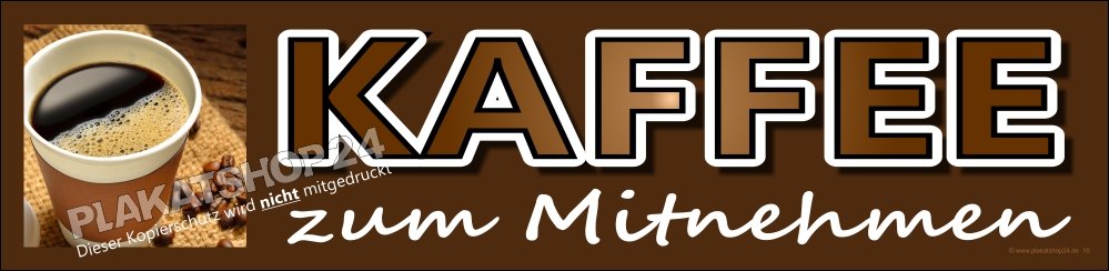 Aufkleber Kaffee zum Mitnehmen