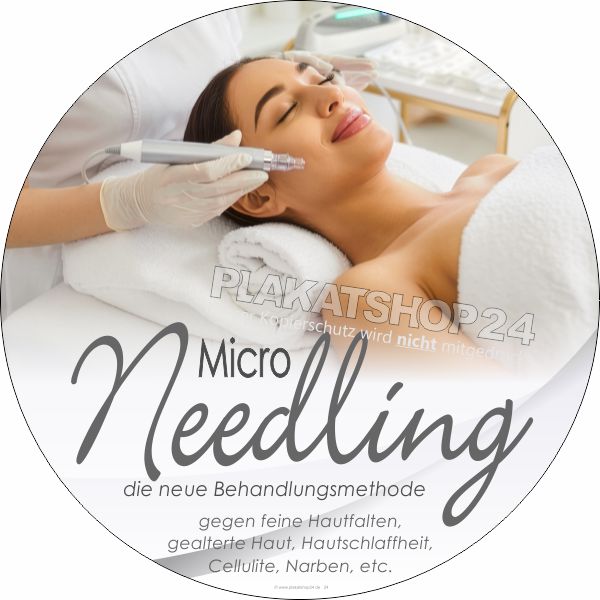 Klebefolie rund Micro Needling Kosmetik | Fensteraufkleber Beauty wetterfest