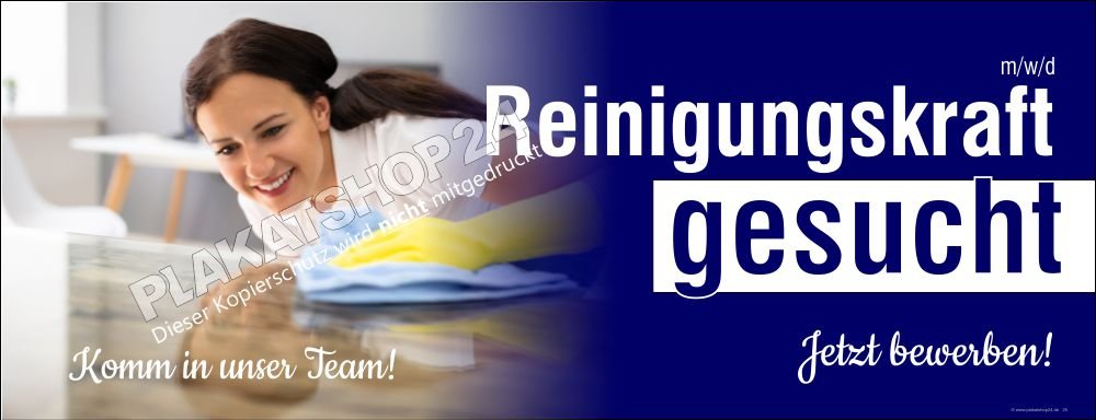 Werbeplane Reinigungskräfte gesucht