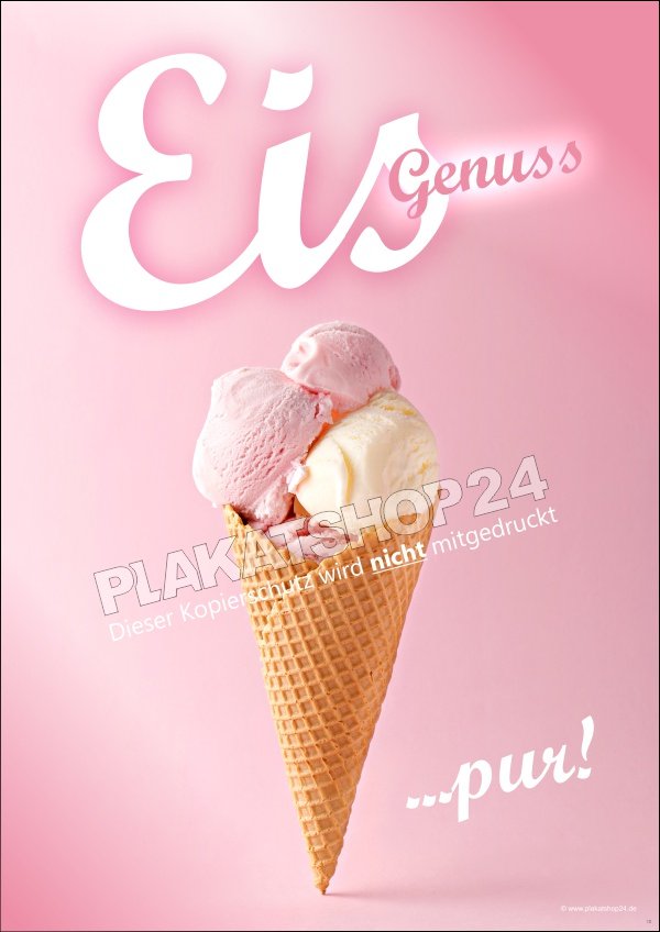 Eisplakat Eisplakat in Softfarben mit Abbildung Eishörnchen