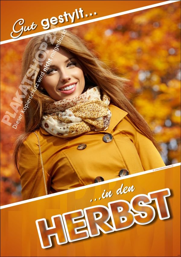 54d2fd46a9f5527983ff18fa30c815c8 Plakat für Modehaus für die Herbst-Dekoration Damenmode