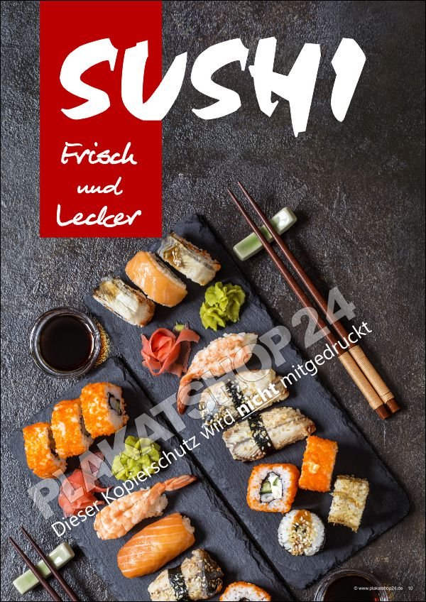 Plakat Sushivariationen Asiagerichte