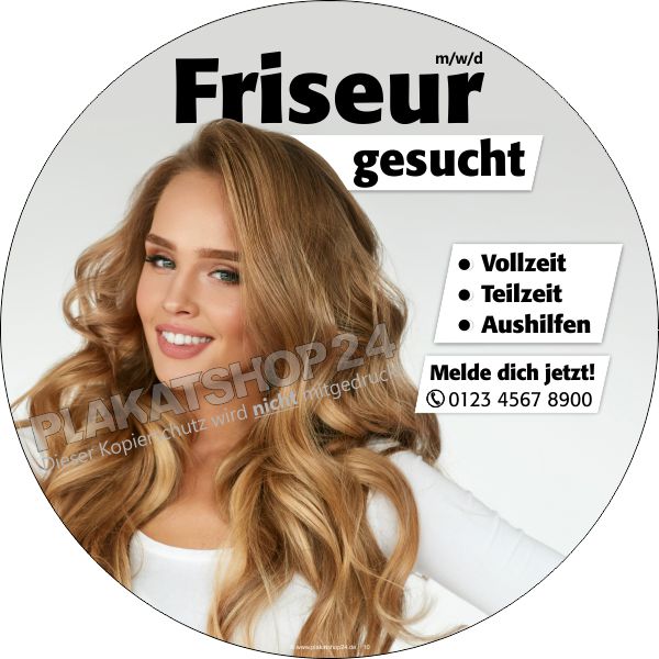 Friseur oder Friseur gesucht - Klebefolie für den Friseursalon Friseur oder Friseur gesucht - Klebefolie für den Friseursalon