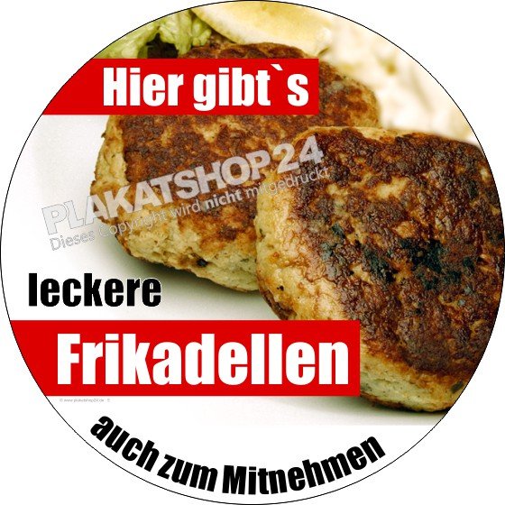 frikadellenaufkleber Günstiger Frikadellenaufkleber für Imbiss/Fleischerei