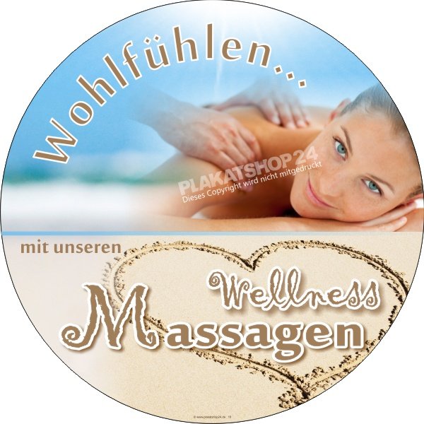 Fenster-Sticker selbstklebend für Werbung Wellness-Massagen