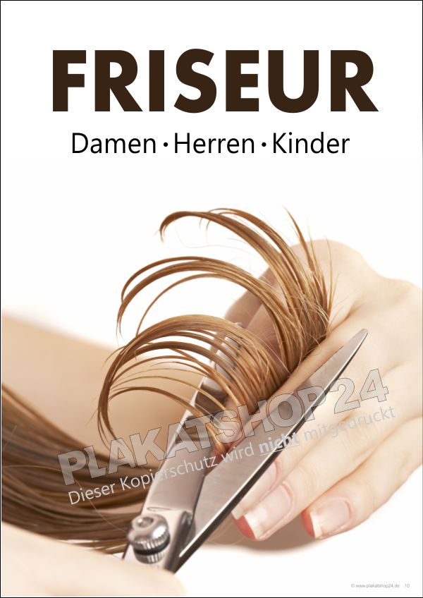 Werbeplakat für Friseursalon