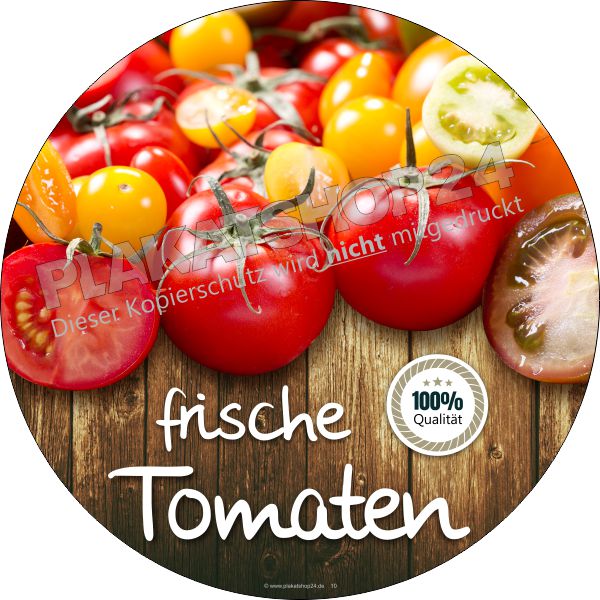 Aufkleber frische Tomaten zu verkaufen