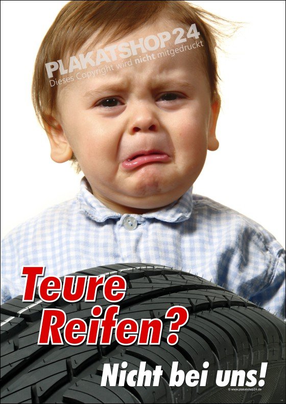 Lustiges Werbeplakat für Reifen-Werbung für Kfz-Branche