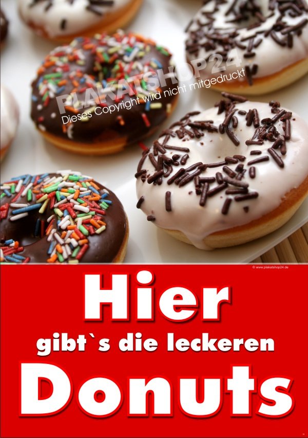 d24bfbeb33c038b7ca938fb41855fb25 Donutsplakat für Donutswerbung