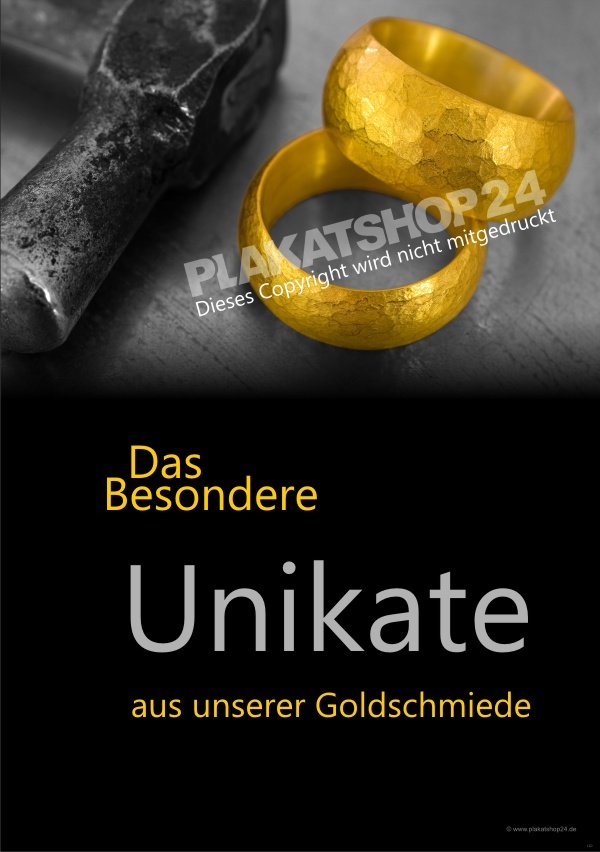 Werbeplakat für Schmuck aus der Goldschmiede