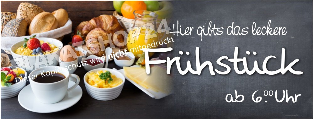 Banner Frühstück ab 6 Uhr für Bäckerei/Bistro/Café