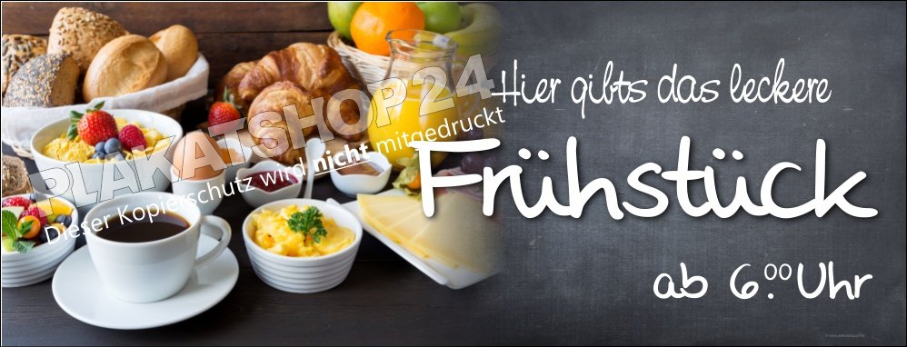 Fruehstuecksbanner Banner Frühstück ab 6 Uhr für Bäckerei/Bistro/Café