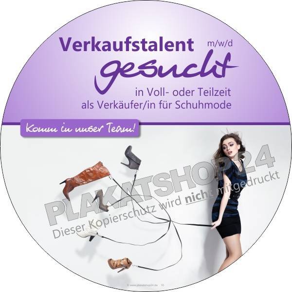 Werbeaufkleber Schuhverkäufer/in gesucht