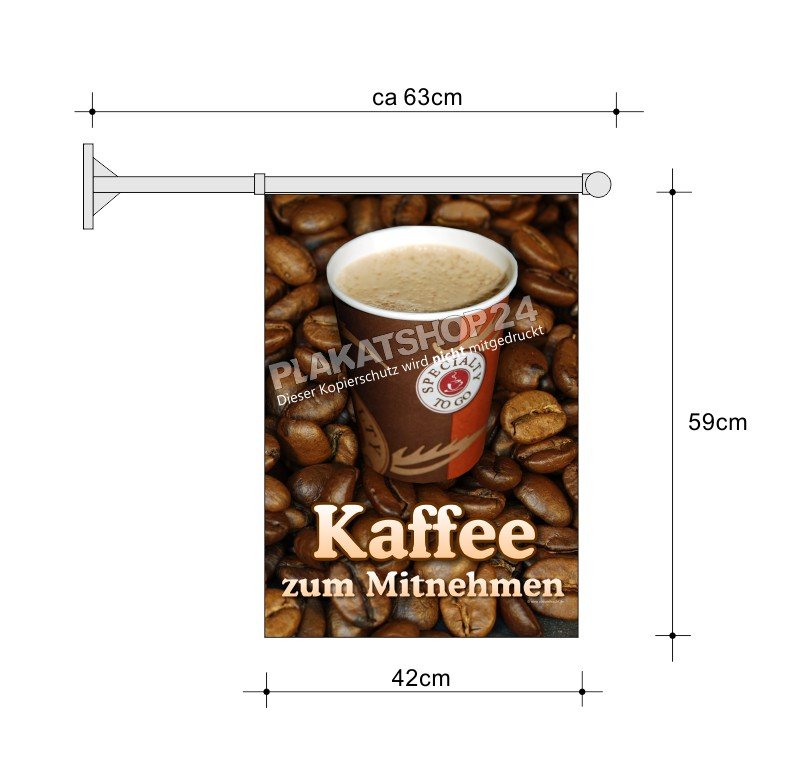 Kiosk-Fahne für Kaffee zum Mitnehmen