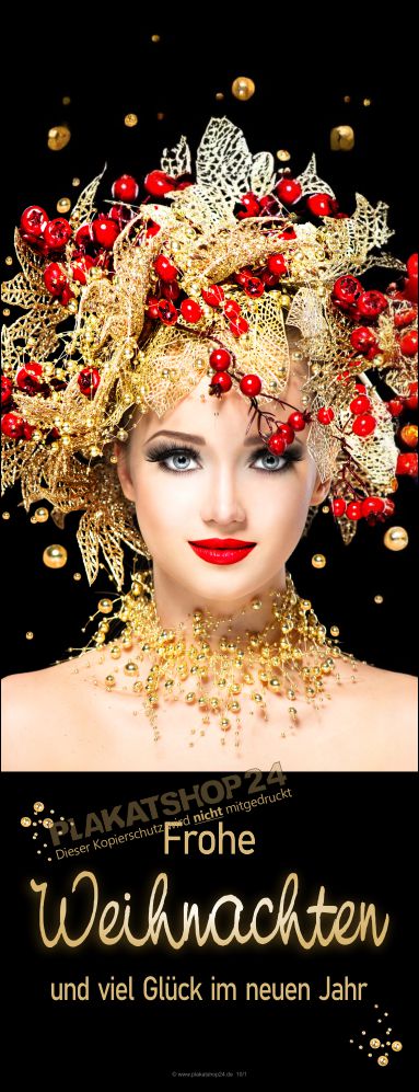 Weihnachtsbanner mit in Gold geschmückte Frau