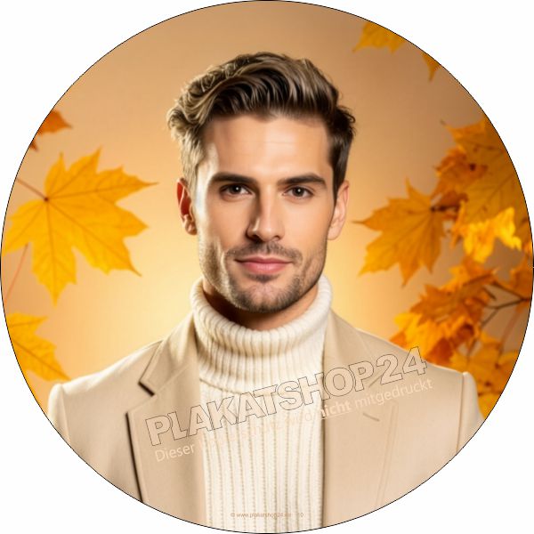 Runde Fensterscheiben-Folie Herrenfrisur Herbsttrends – Aufkleber Friseur & Barber Shop wetterfest