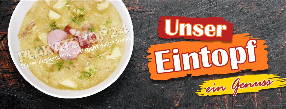 eintopf-werbebanner Werbeplane Eintopf Hier bei uns