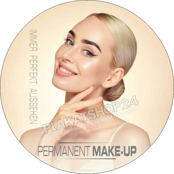 Fensterfolie Permanent Make-up rund – Selbstklebender Schaufensteraufkleber wetterfest