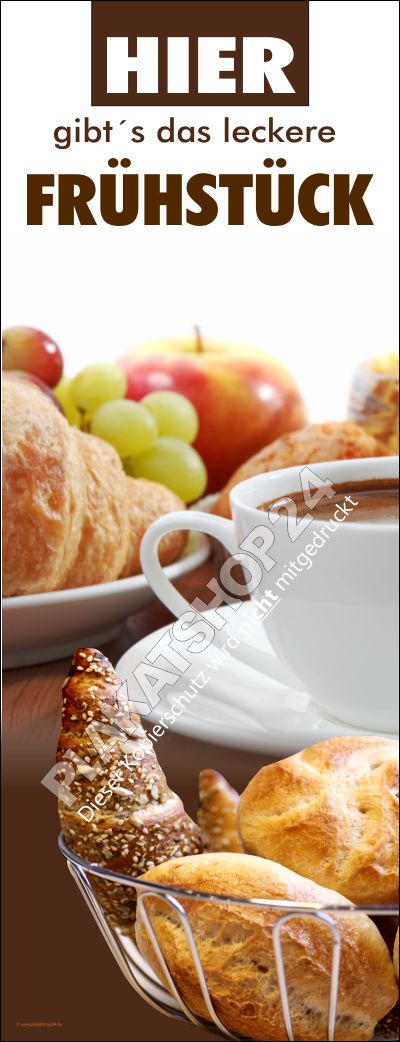Werbeplane für Frühstücks-Werbung