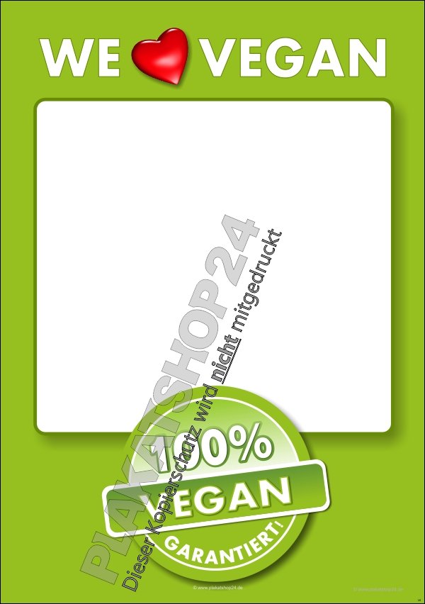 Plakat "We love vegan"