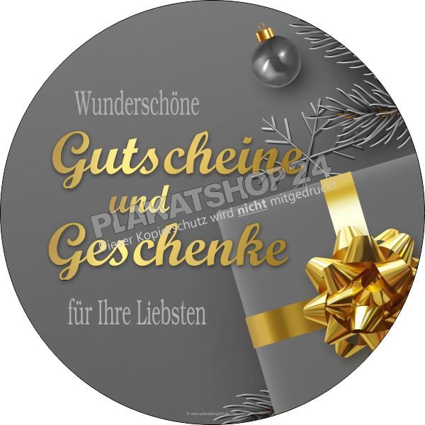 Gutscheinaufkleber Weihnachtsreklame