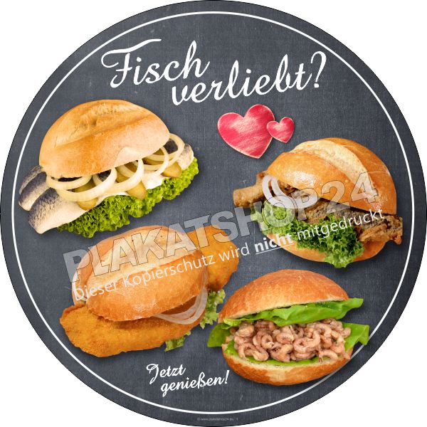Aufkleber frische Fischbrötchen