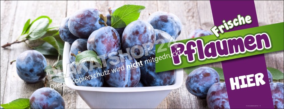 Obstbanner frische Pflaumen für Markstand/Hofladen