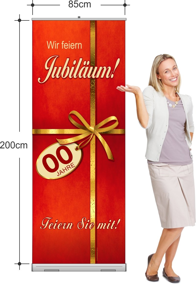 Günstiges Rollup-Banner für die Jubiläumswerbung