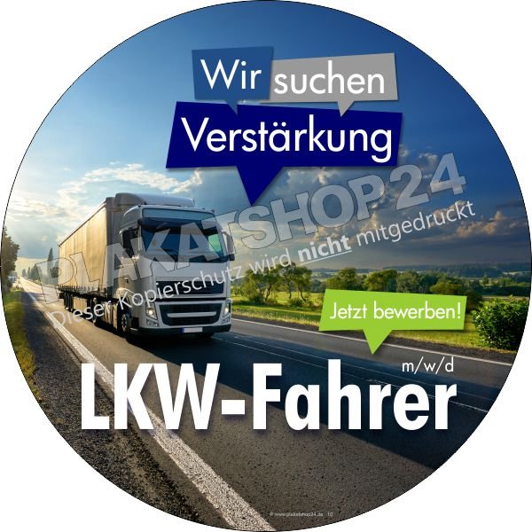 Werbeaufkleber Berufskraftfahrer gesucht