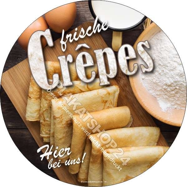 Werbeaufkleber Crepes Hier bei uns!