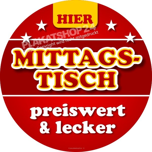 Werbefolie Mittagstisch für Schaufensterbeklebung in der Gastronomie