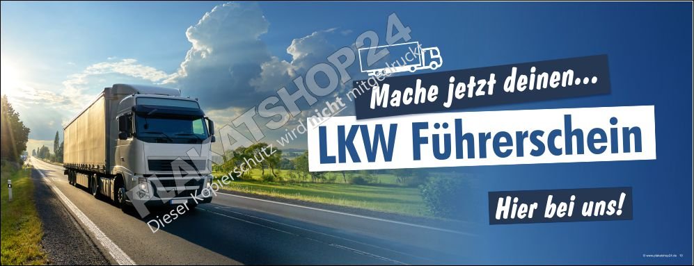 Werbeplane Erwerb LKW-Führerschein