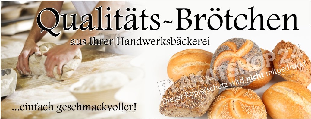 Werbebanner im Querformat für Bäckerei-Werbung