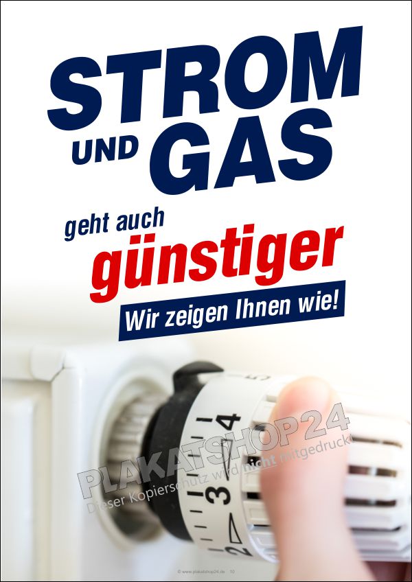 Plakat Strom und Gas günstiger