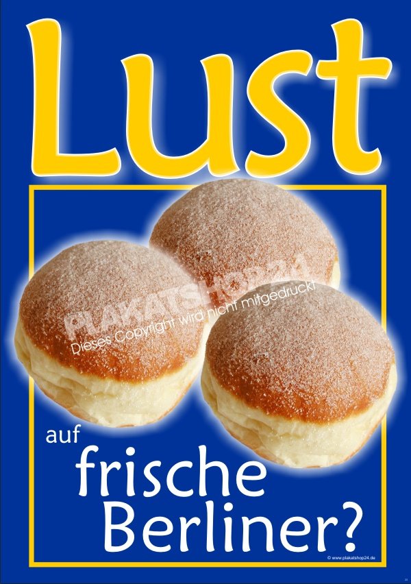 Berliner-Werbeplakat für Schaufenster, Dekoration oder Strassenstopper